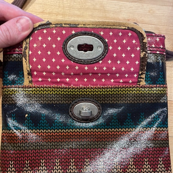 Fossil Key - Per Small Purse Multi Color with Brown Strap - Picture 9 of 14